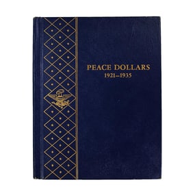 506) Complete Set of 1921-1935 $1 Peace Silver Dollar Coins in Whitman Album