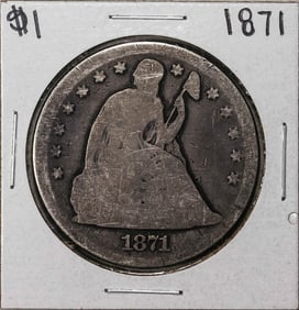 510) 1871 $1 Seated Liberty Silver Dollar Coin