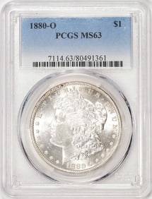 515) 1880-O $1 Morgan Silver Dollar Coin PCGS MS63