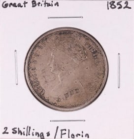 518) 1852 Great Britain 2 Shillings/Florin Silver Coin