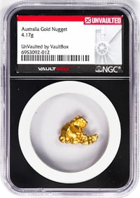 519) 4.17 Gram Australia Gold Nugget NGC Vaultbox Unvaulted