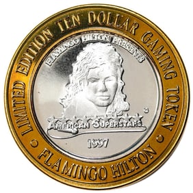 522) .999 Silver Flamingo Hilton Reno, Nevada $10 Casino Limited Edition Gaming Token