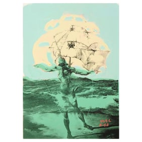 529) Ringo Daniel Funes "Man Ship" Original Mixed Media on Canvas