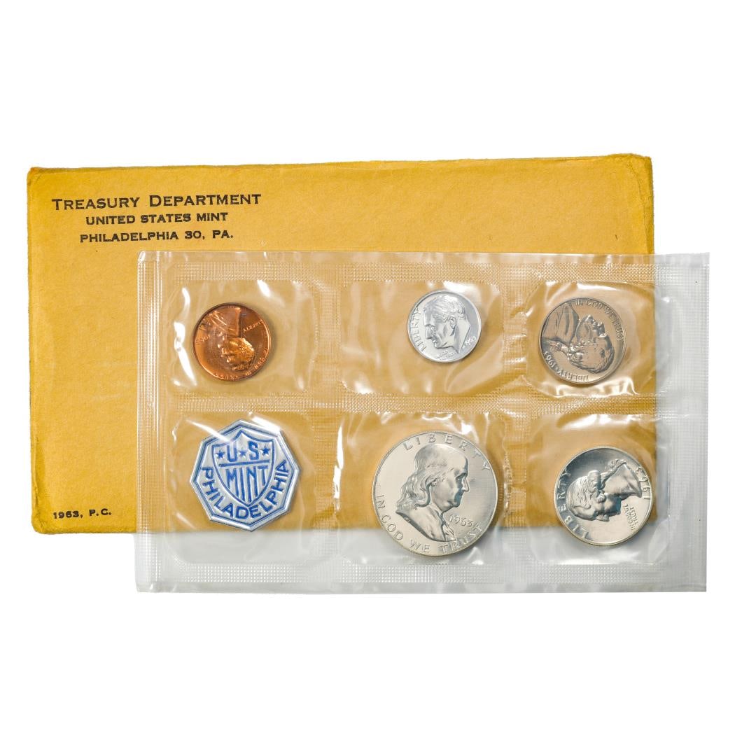 534) 1963 (5) Coin Proof Set in Envelope: One 1963 (5) Coin Proof Set in Envelope.
