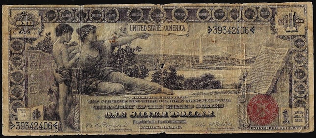539) 1896 $1 Educational Silver Certificate Note