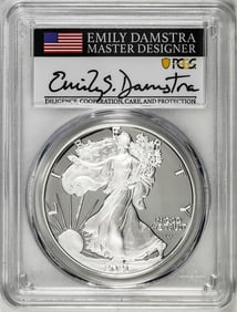 543) 2021-S Type 2 $1 American Silver Eagle Coin PCGS PR70DCAM Emily Damstra Signature FS