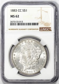 546) 1883-CC $1 Morgan Silver Dollar Coin NGC MS62