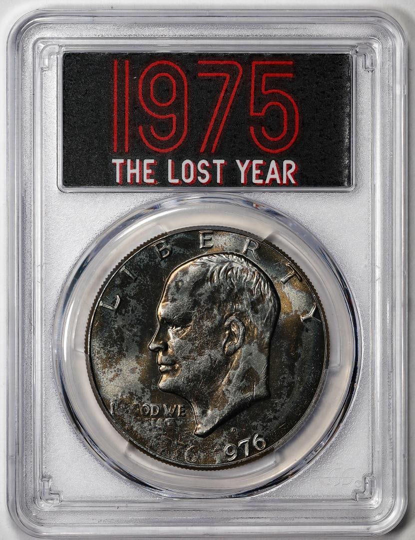 505) 1976-D Type 1 $1 Eisenhower Silver Dollar Coin PCGS MS64 Great Toning: One 1976-D Type 1 $1 Eisenhower Silver Dollar Coin PCGS MS64 Great Toning. PCGS Graded.