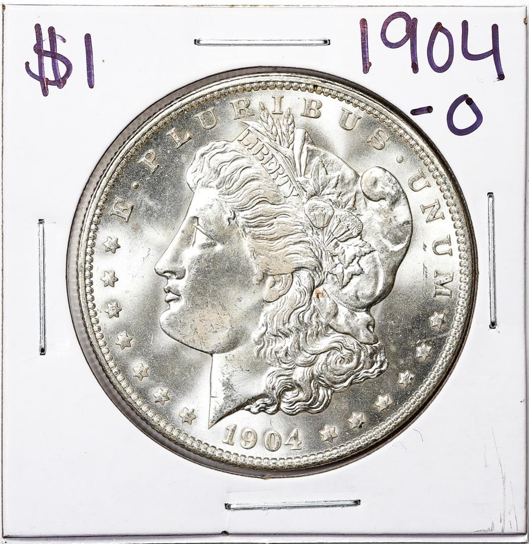 26) 1904-O $1 Morgan Silver Dollar Coin: One 1904-O $1 Morgan Silver Dollar Coin.