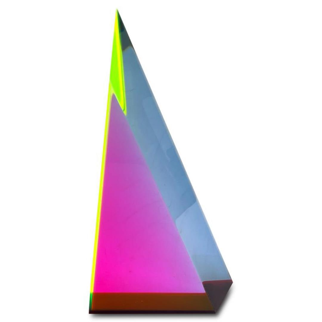 419) Vasa Hand Signed Acrylic Sculpture: This is a prismatic acrylic sculpture by Vasa, hand signed by the artist. Includes Letter of Authenticity. Measures approx. 5" x 8.5" x 1.5".
