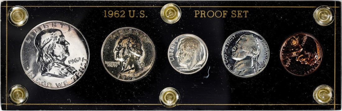 214) 1962 (5) Coin Proof Set: One 1962 (5) Coin Proof Set.