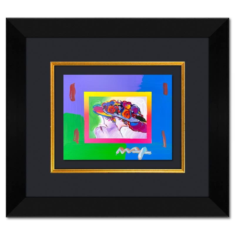 Peter Max "Friends" Original Mixed Media on Paper: "Friends" is a hand signed one-of-a-kind acrylic mixed media on paper by Peter Max. The piece comes custom framed with a backside cutout to display Peter Max Studio registration number 324104 certifyi