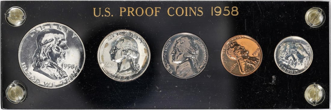 1958 (5) Coin Proof Set: One 1958 (5) Coin Proof Set.