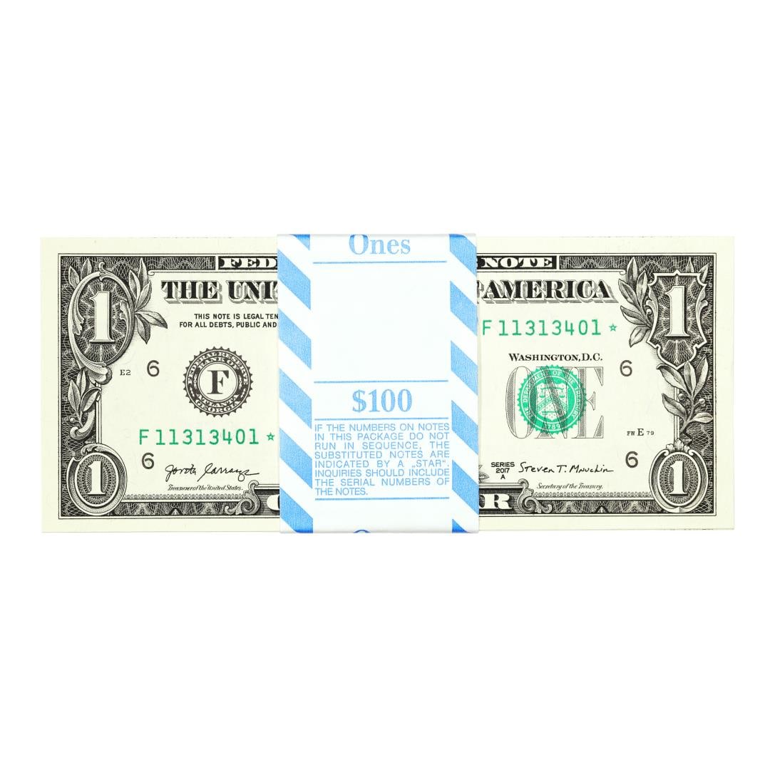 Pack of (100) Consecutive 2017A $1 Federal Reserve Star Notes Atlanta: One Pack of (100) Consecutive 2017A $1 Federal Reserve Star Notes Atlanta.