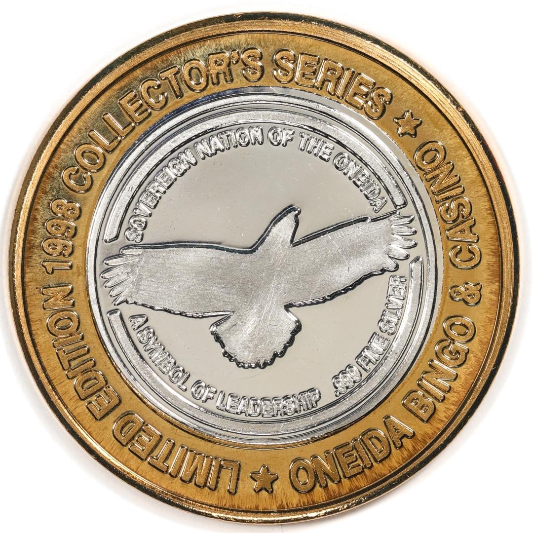 .999 Silver Oneida Bingo Green Bay, Wisconsin $10 Limited Edition Gaming Token: One .999 Silver Oneida Bingo Green Bay, Wisconsin $10 Limited Edition Gaming Token.
