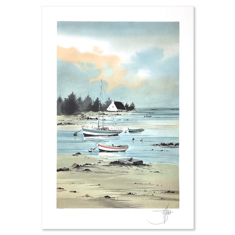 Stephane Lauro Limited Edition Lithograph on Paper: This is a limited edition lithograph on paper by Stephane Lauro, numbered and hand signed by the artist. Includes Letter of Authenticity. Measures approx. 15" x 22" (border), 10.5" x 16" (image).