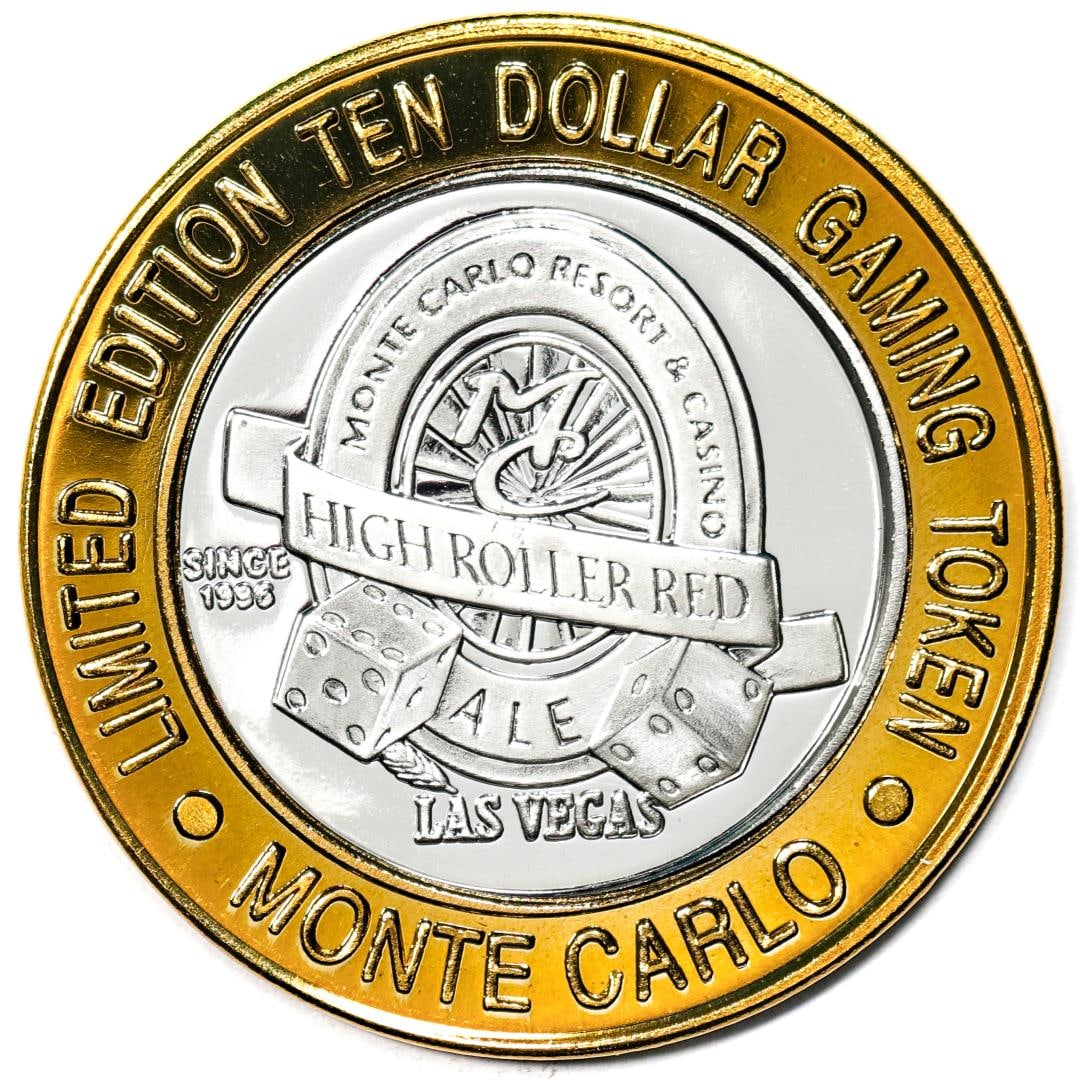 .999 Fine Silver Monte Carlo Las Vegas, Nevada $10 Limited Edition Gaming Token: One .999 Fine Silver Monte Carlo Las Vegas, Nevada $10 Limited Edition Gaming Token.
