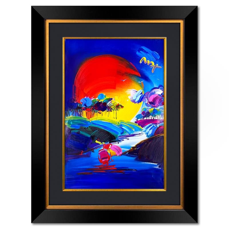 Peter Max "without Borders" Original Mixed Media On Paper Auction