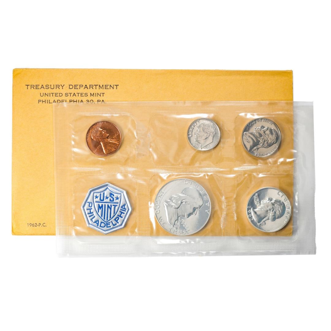 1962 (5) Coin Proof Set in Envelope: One 1962 (5) Coin Proof Set in Envelope.