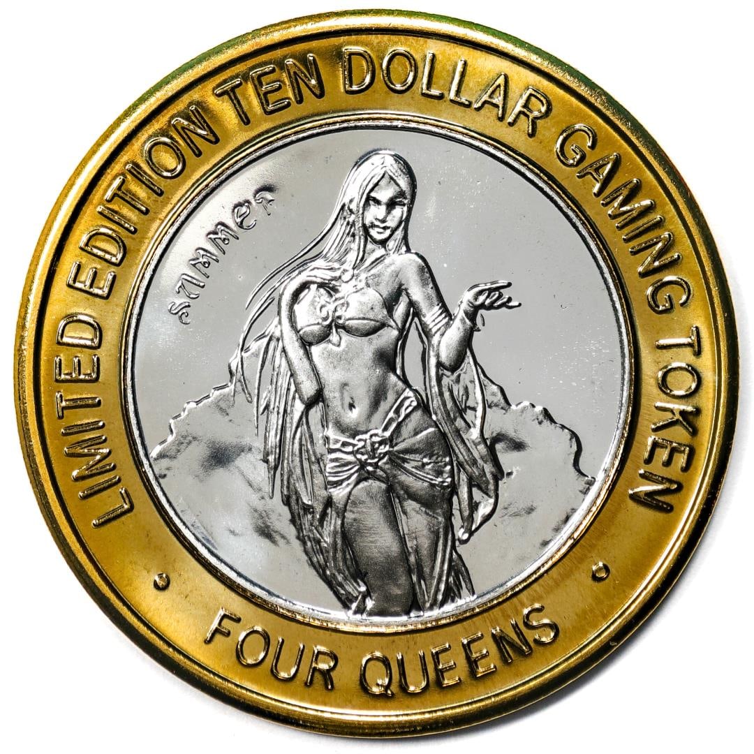 14) .999 Silver Four Queens Casino Hotel Las Vegas $10 Limited Edition Gaming Token: One .999 Silver Four Queens Casino Hotel Las Vegas $10 Limited Edition Gaming Token.