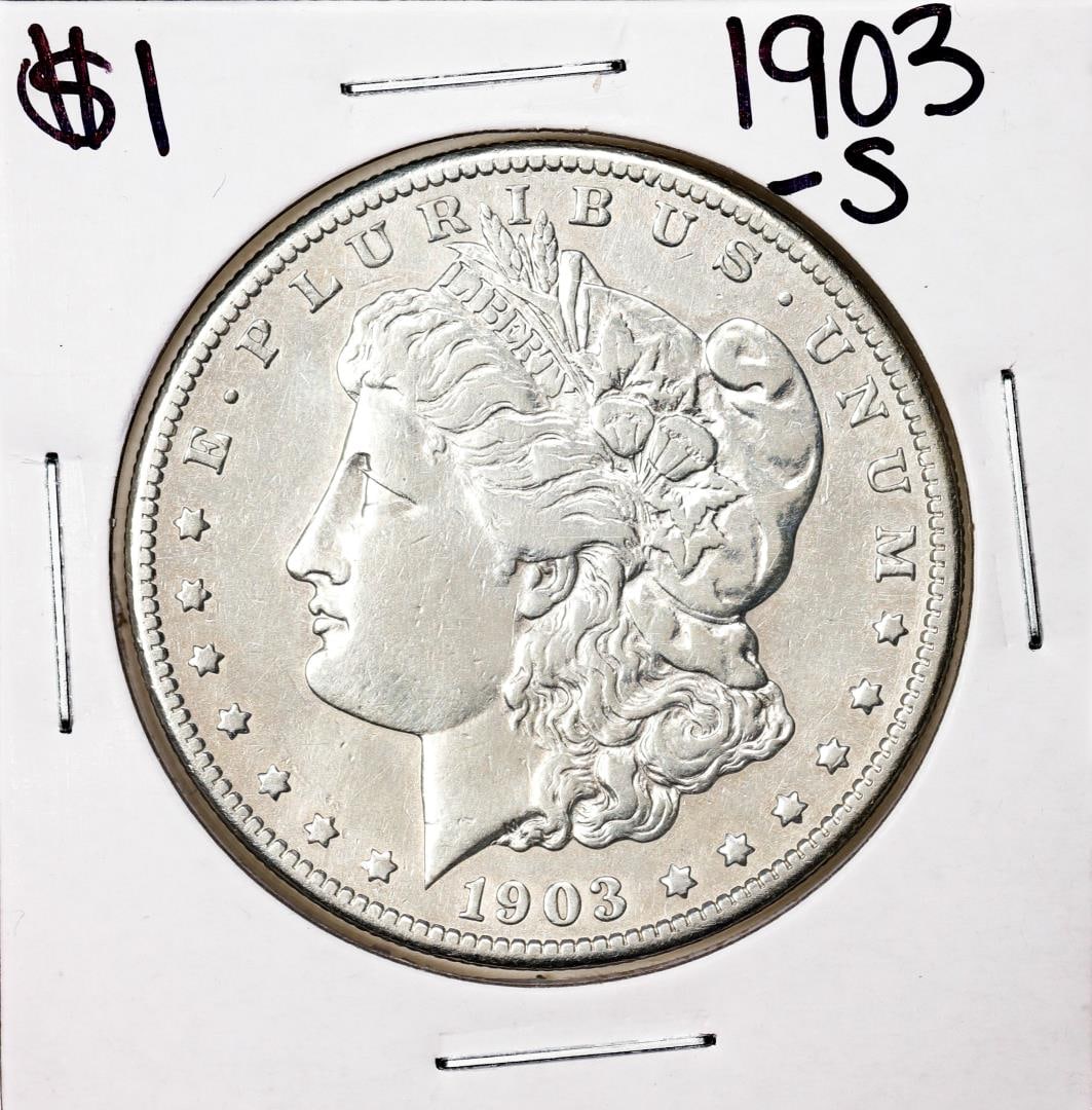 362) 1903-S $1 Morgan Silver Dollar Coin: One 1903-S $1 Morgan Silver Dollar Coin.