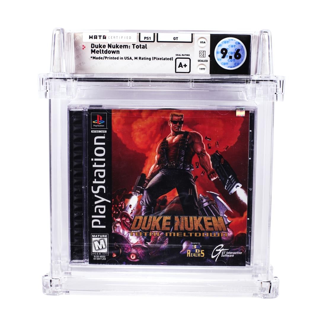 Duke Nukem: Total Meltdown PS1 PlayStation Sealed Video Game WATA 9.6/A+: One Duke Nukem: Total Meltdown PS1 PlayStation Sealed Video Game WATA 9.6/A+. WATA Graded.