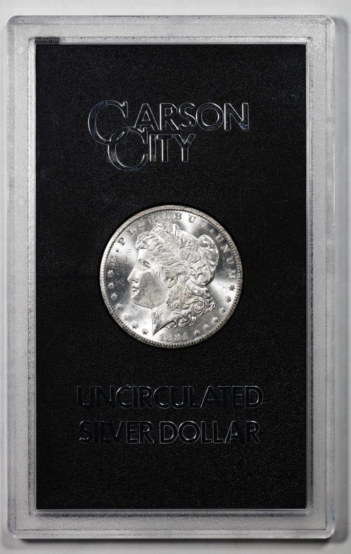 1884-CC $1 Morgan Silver Dollar Coin GSA Hoard Uncirculated w/Box: One 1884-CC $1 Morgan Silver Dollar Coin GSA Hoard Uncirculated w/Box.