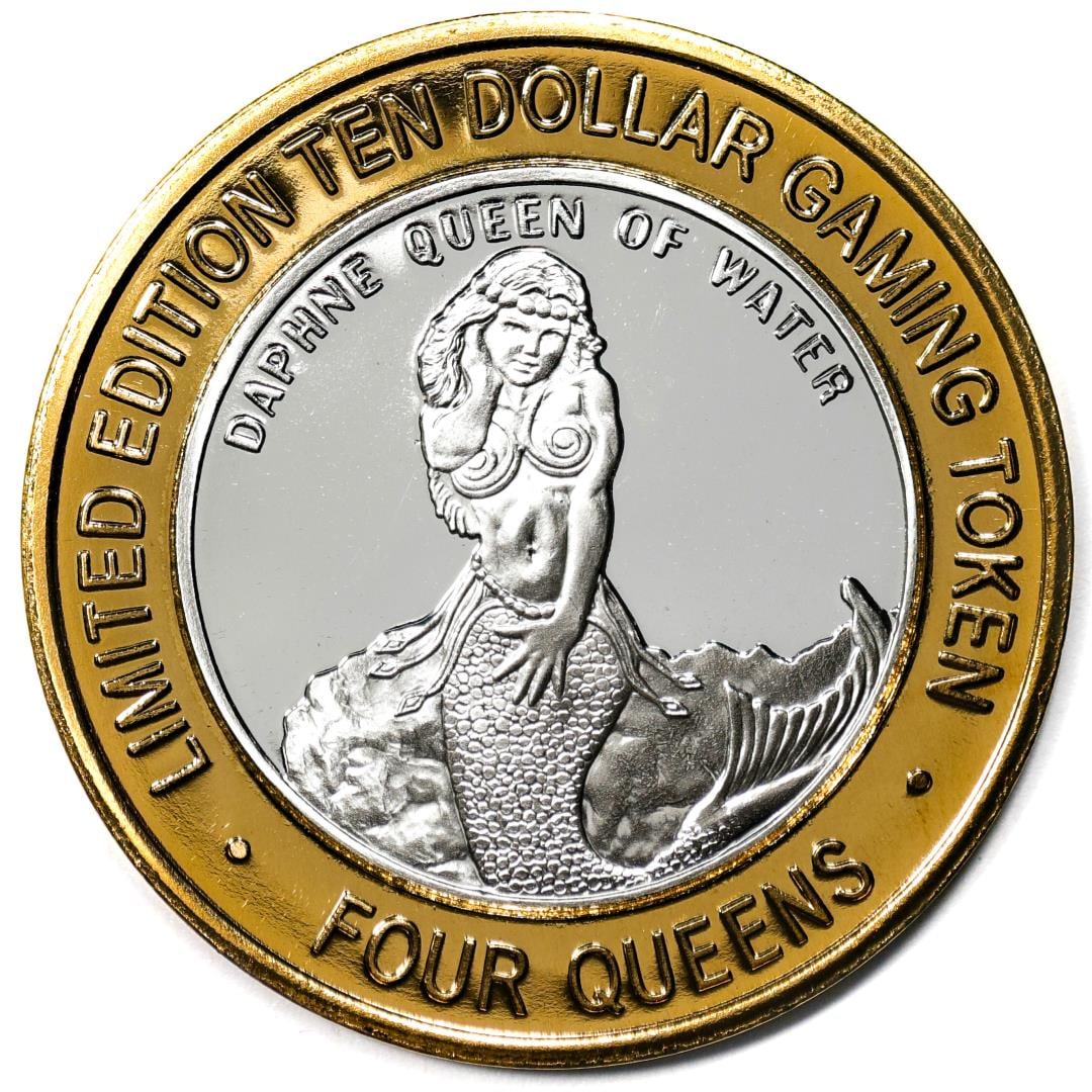 .999 Silver Four Queens Casino Hotel Las Vegas $10 Limited Edition Gaming Token: One .999 Silver Four Queens Casino Hotel Las Vegas $10 Limited Edition Gaming Token.