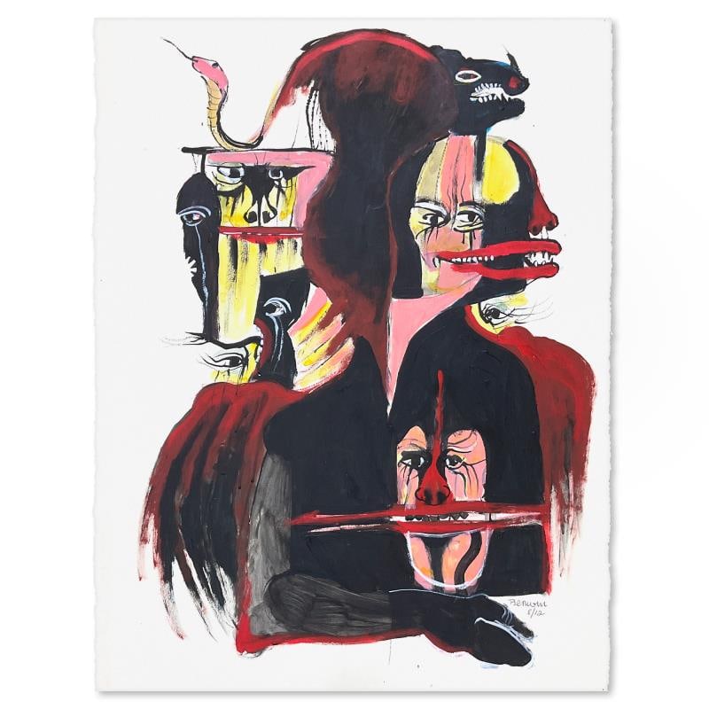 Milton Berwin (1925-2023) Original Painting on Paper: This is an original painting on paper by Milton Berwin (1925-2023), hand signed by the artist. Includes Letter of Authenticity. Measures approx. 30" x 22" (image).