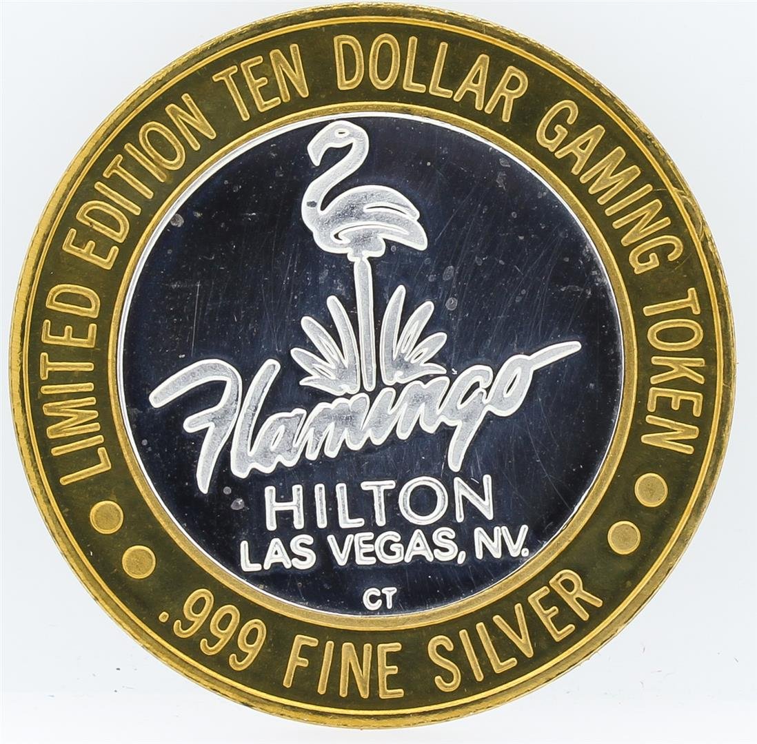 Flamingo Laughlin $10 Casino Gaming Token .999 Fine: One Flamingo Laughlin $10 Casino Gaming Token .999 Fine Silver Limited Edition.