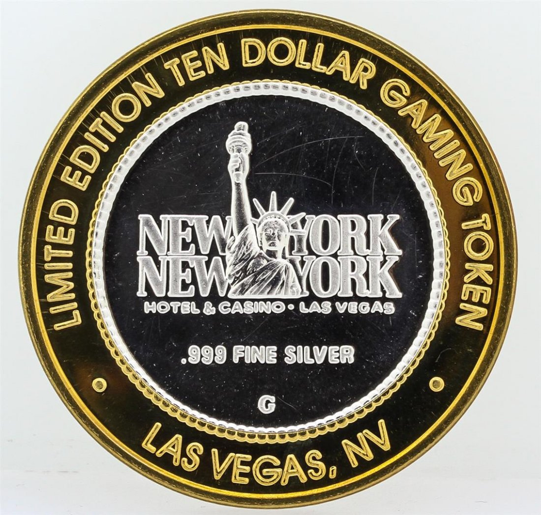 New York New York Las Vegas $10 Casino Gaming Token: One New York New York Las Vegas $10 Casino Gaming Token .999 Fine Silver Limited Edition.