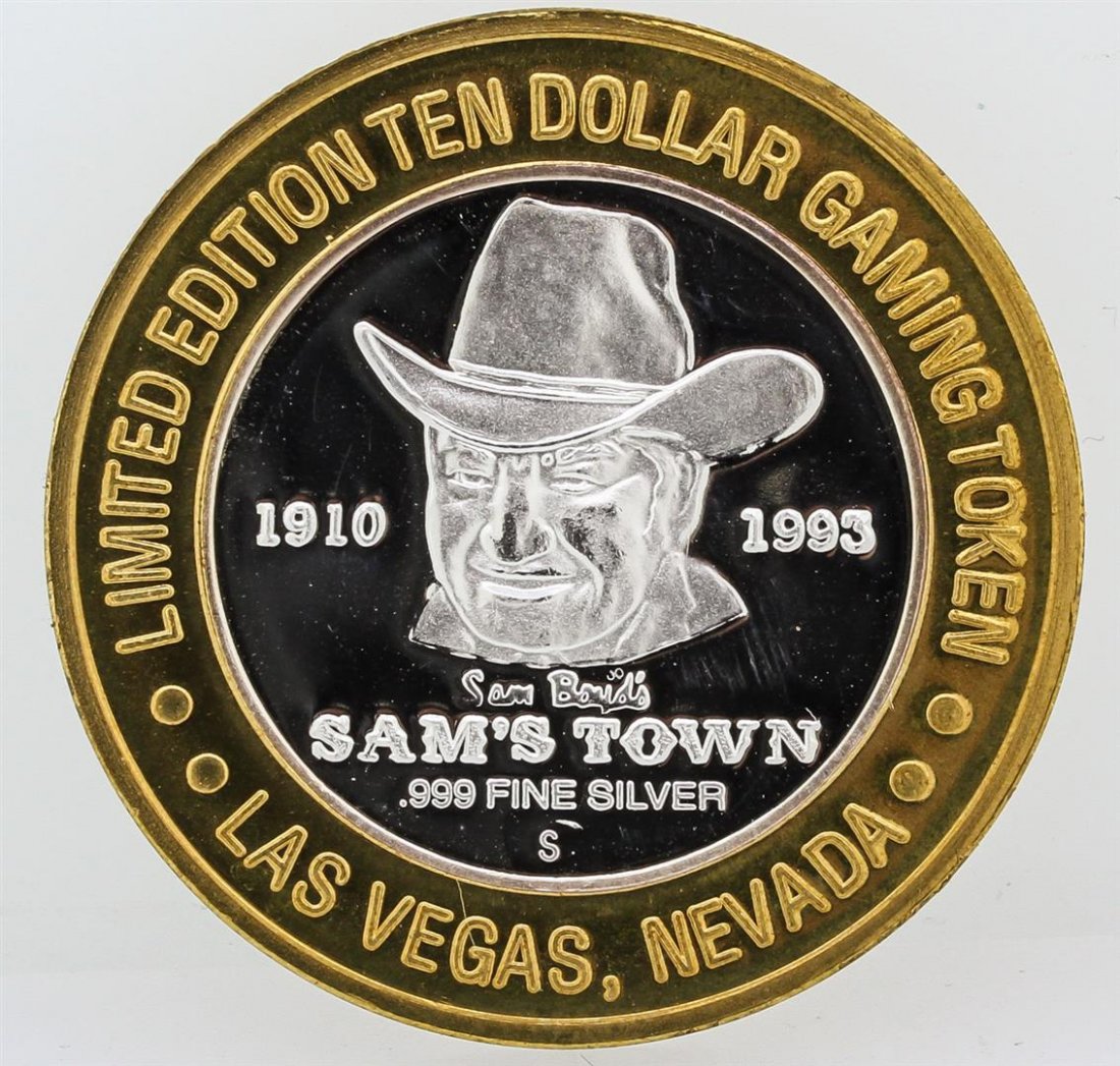 Sam's Town Las Vegas $10 Casino Gaming Token .999 Fine: One Sam's Town Las Vegas $10 Casino Gaming Token .999 Fine Silver Limited Edition.