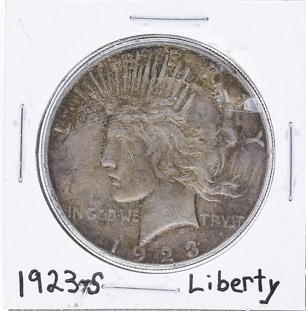 1923-S Peace Silver Dollar: One 1923-S Peace Silver Dollar.
