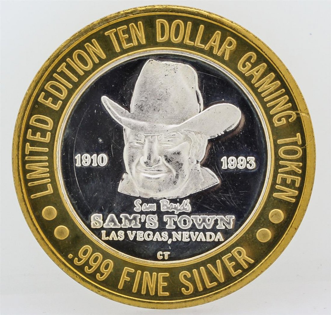 Sam's Town Las Vegas $10 Casino Gaming Token .999 Fine: One Sam's Town Las Vegas $10 Casino Gaming Token .999 Fine Silver Limited Edition.
