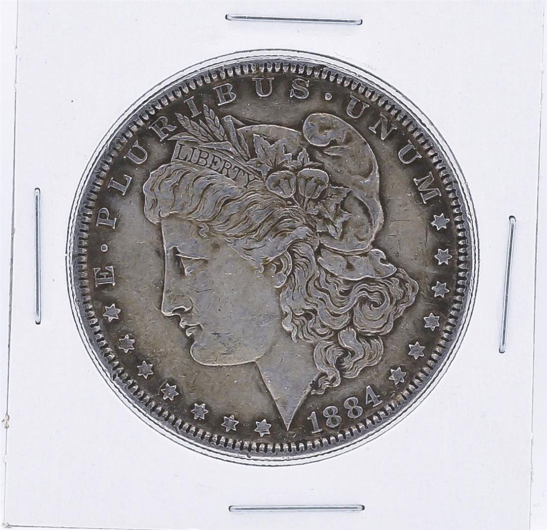 1884 Morgan Silver Dollar: One 1884 Morgan Silver Dollar.