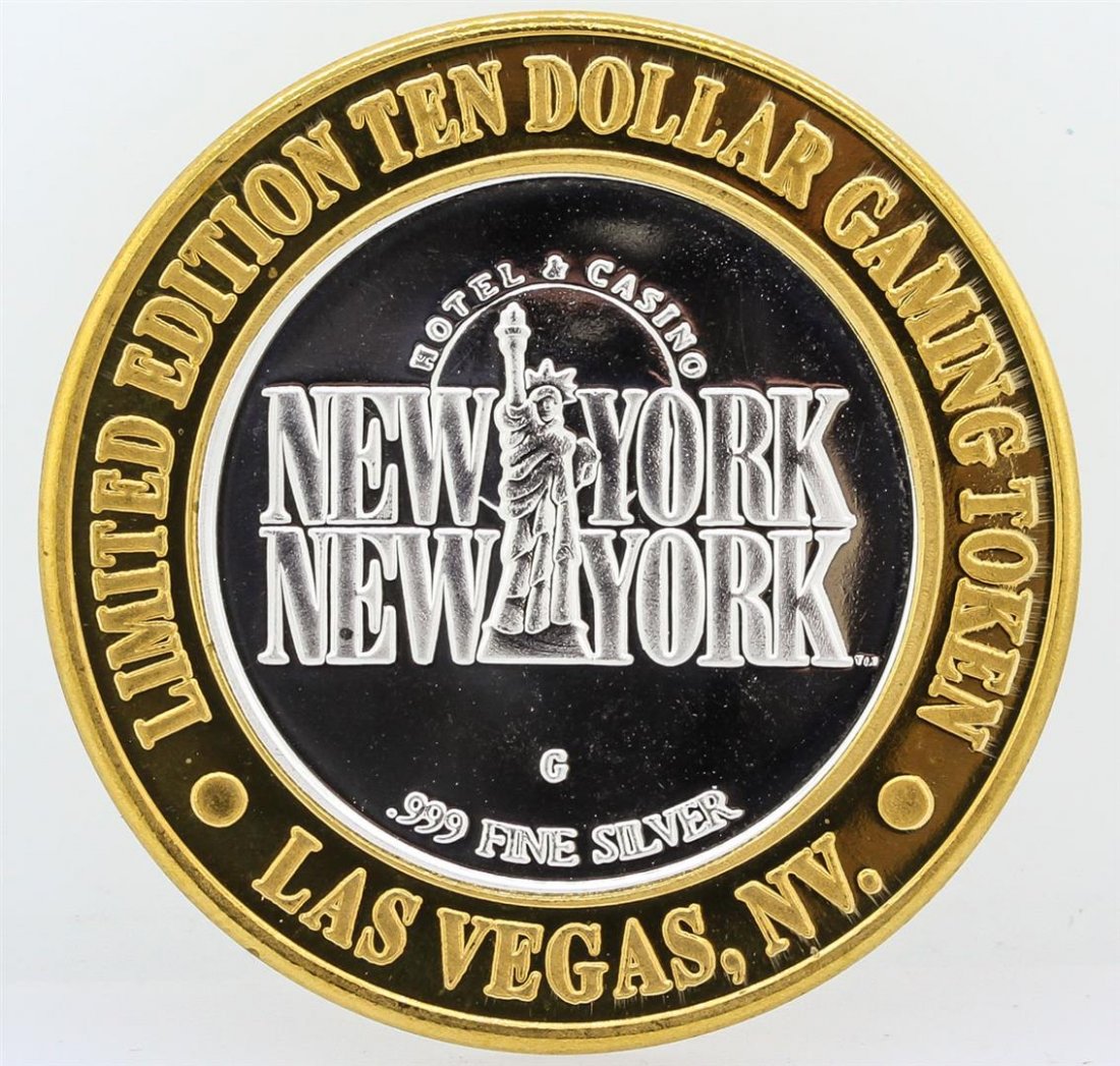 New York New York Las Vegas $10 Casino Gaming Token: One New York New York Las Vegas $10 Casino Gaming Token .999 Fine Silver Limited Edition.