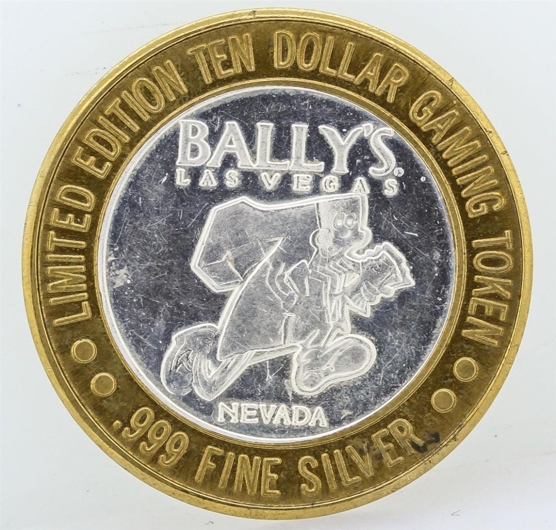 Bally's Las Vegas $10 Casino Gaming Token .999 Fine: One Bally's Las Vegas $10 Casino Gaming Token .999 Fine Silver Limited Edition.