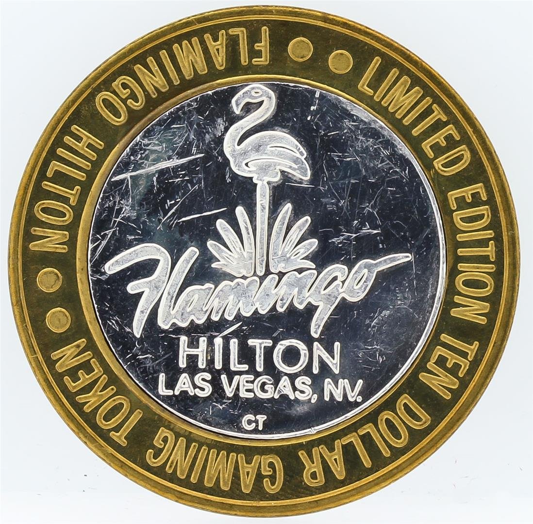 Flamingo Laughlin $10 Casino Gaming Token .999 Fine: One Flamingo Laughlin $10 Casino Gaming Token .999 Fine Silver Limited Edition.