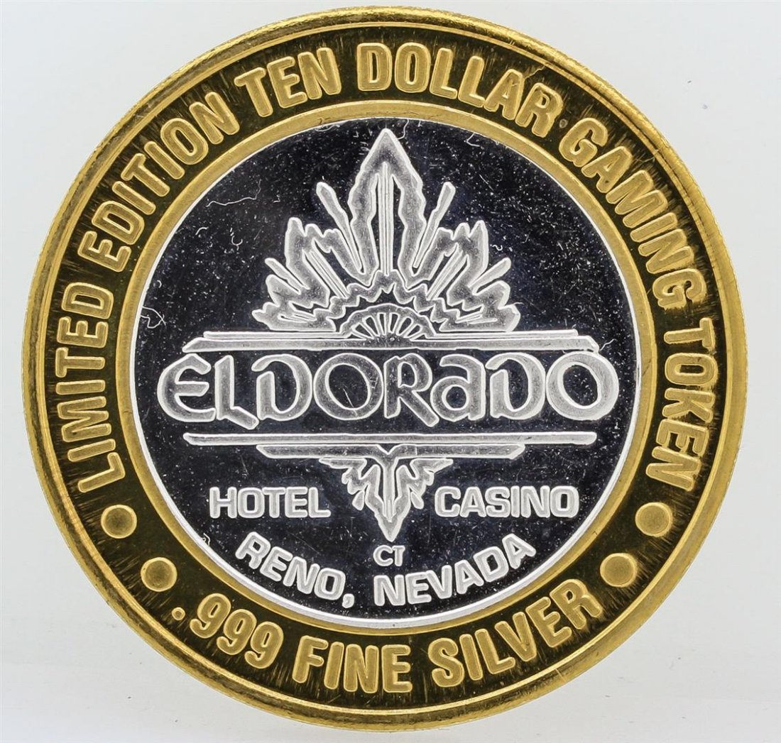 Eldorado Reno $10 Casino Gaming Token .999 Fine Silver: One Eldorado Reno $10 Casino Gaming Token .999 Fine Silver Limited Edition.