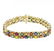 14KT Yellow Gold 26.50ctw Multi Color Sapphire Bracelet