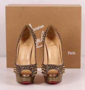 Christian Louboutin Red Paint Splatter Flats (5/35.5) : Lot 175652