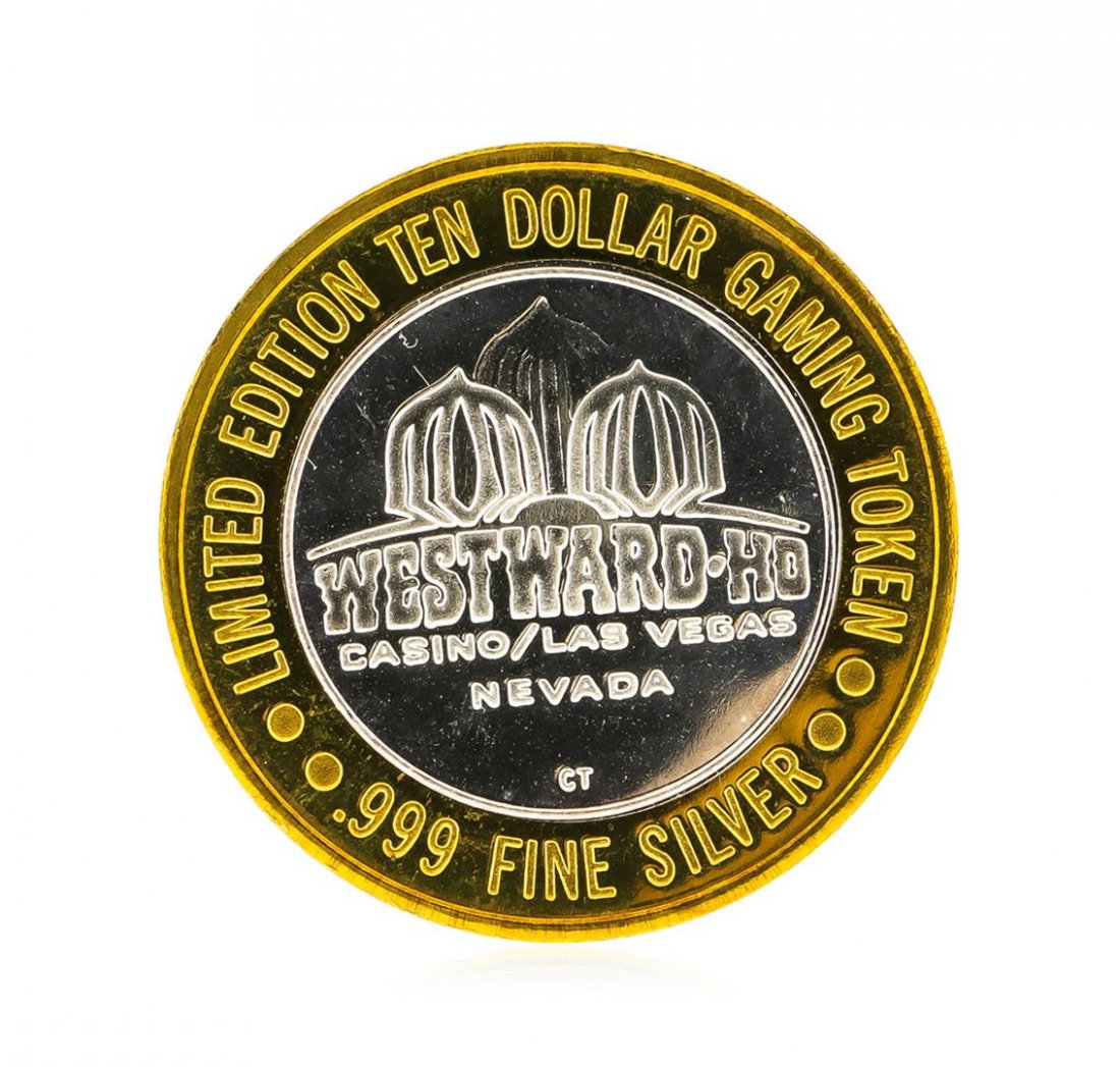 Westward Hotel Las Vegas $10 Casino Gaming Token .999: One Westward Hotel Las Vegas $10 Casino Gaming Token .999 Silver Limited Edition.