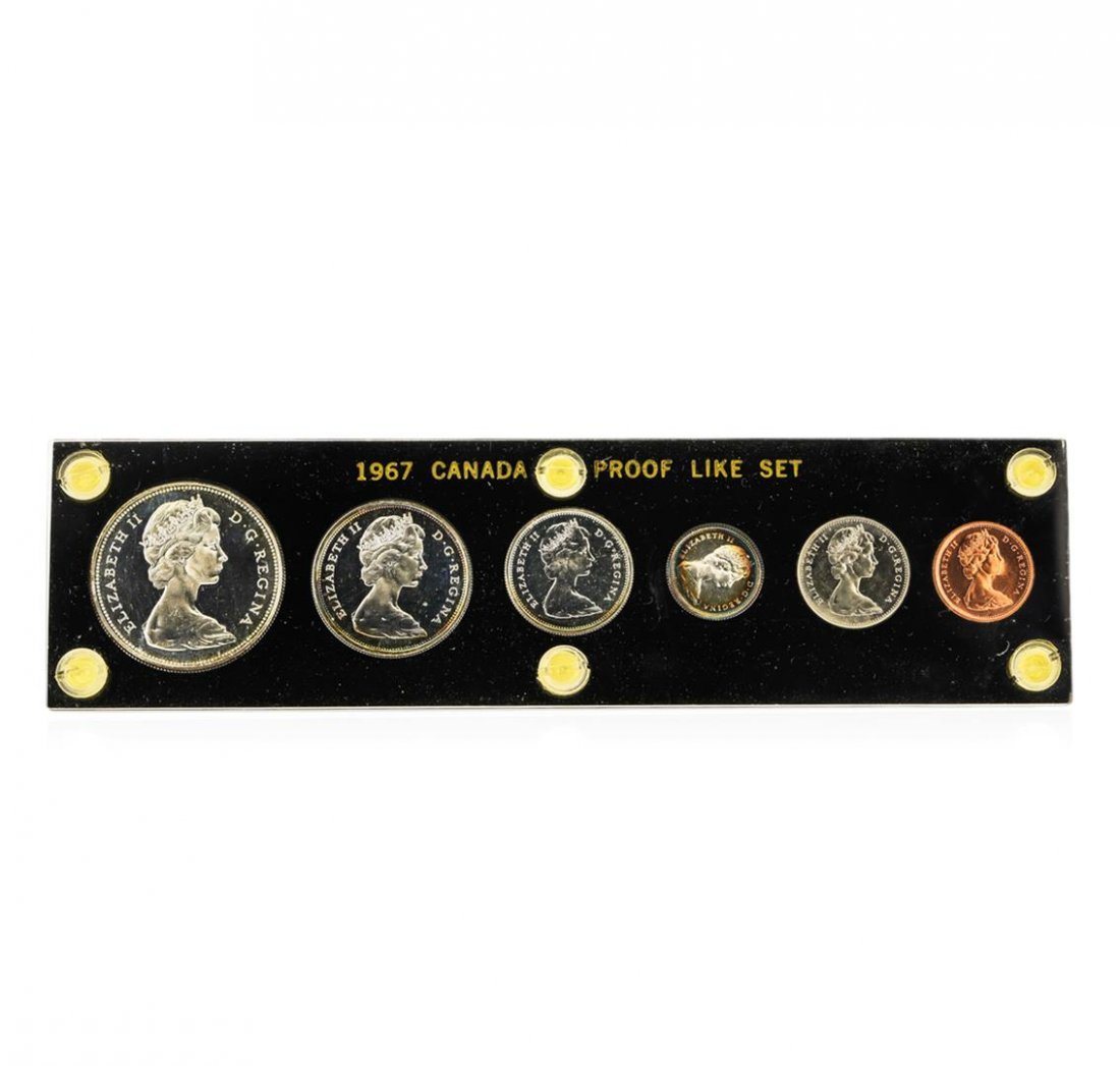 1967 Canadian Proof 6 Coin Set: One 1967 Canadian Proof 6 Coin Set.