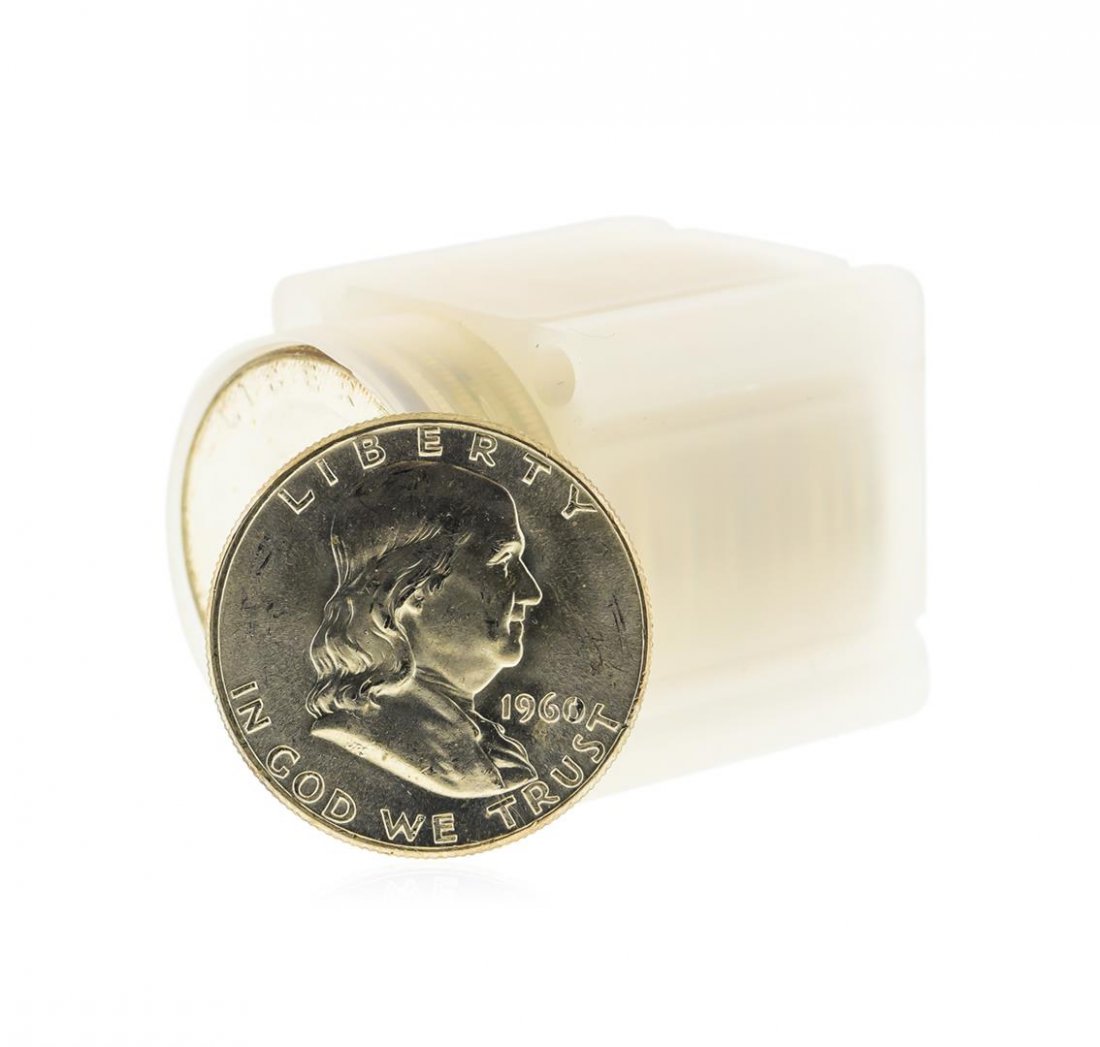 Roll of (20) 1960 Franklin Half Dollar Coins BU: One Roll of (20) 1960 Franklin Half Dollar Coins BU.