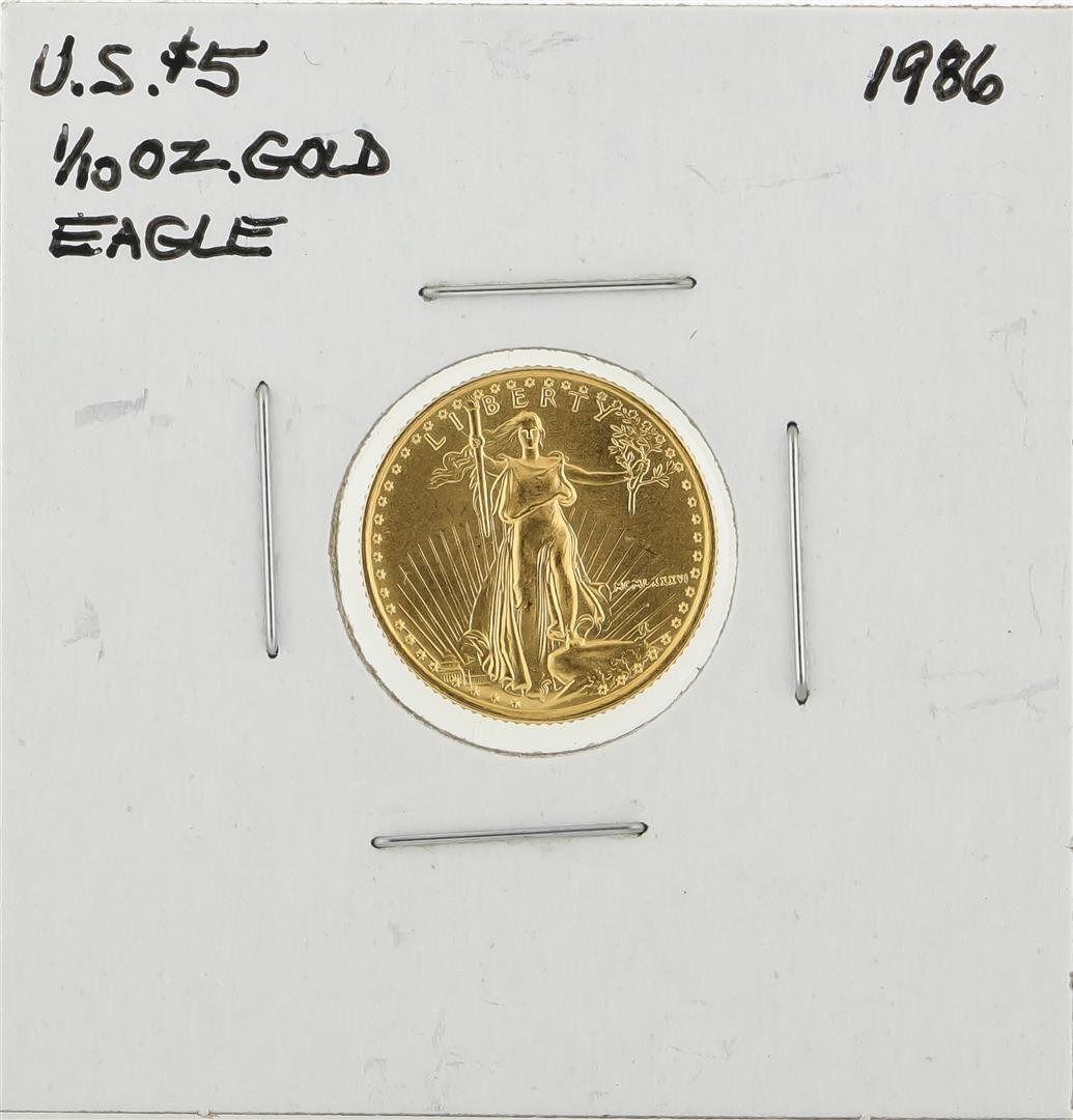 1986 $5 American Gold Eagle Coin: One1986 $5 American Gold Eagle Coin.