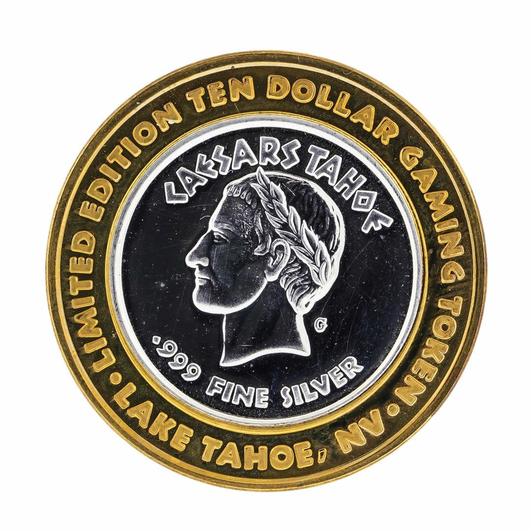 .999 Silver Caesars Palace Lake Tahoe, Nevada $10: One .999 Silver Caesars Palace Lake Tahoe, Nevada $10 Casino Gaming Token Limited Edition.