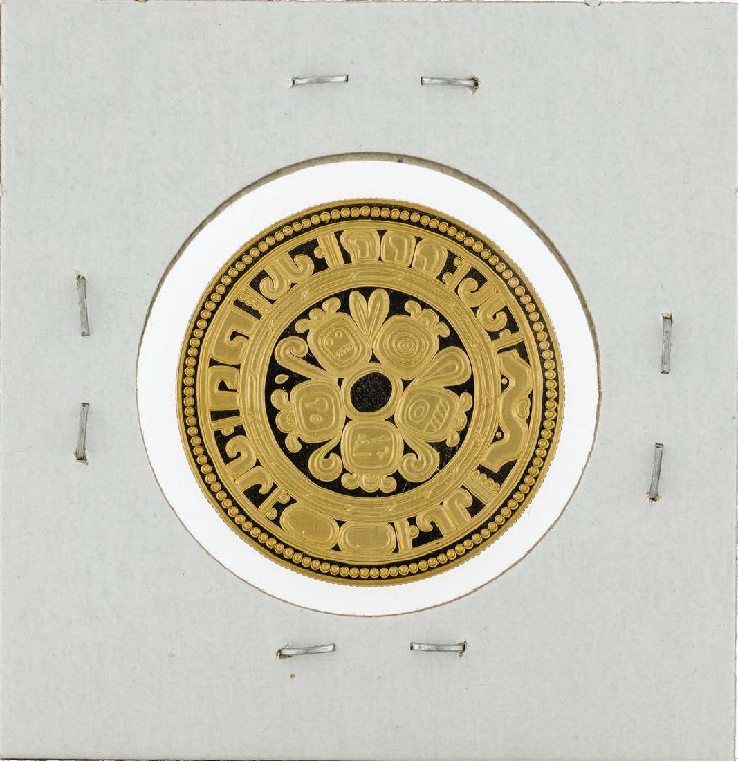 1976 Belize $100 Mayan Symbols Gold Proof Coin: One 1976 Belize $100 Mayan Symbols Gold Proof Coin.