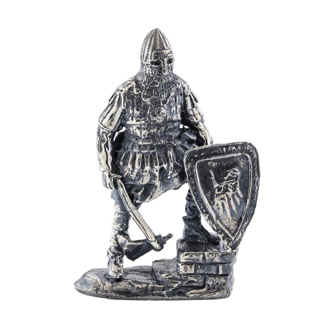3 oz .999 Fine Silver Medieval Knight Silver Statue: One 3 oz .999 Fine Silver Medieval Knight Silver Statue.