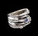 14KT White Gold 0.18ct Blue Sapphire and Diamond Ring - 2