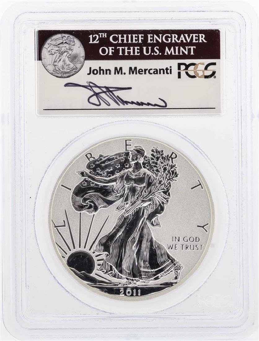 2011-P American Silver Eagle 25th Anniversary Set Coin: One 2011-P American Silver Eagle 25th Anniversary Set Coin Reverse Proof PCGS PR69. PCGS Graded.